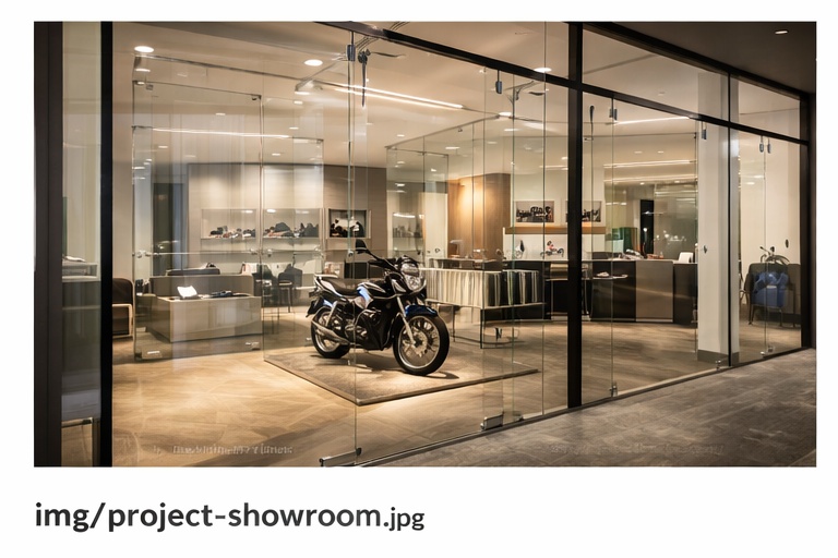 Showroom glass front